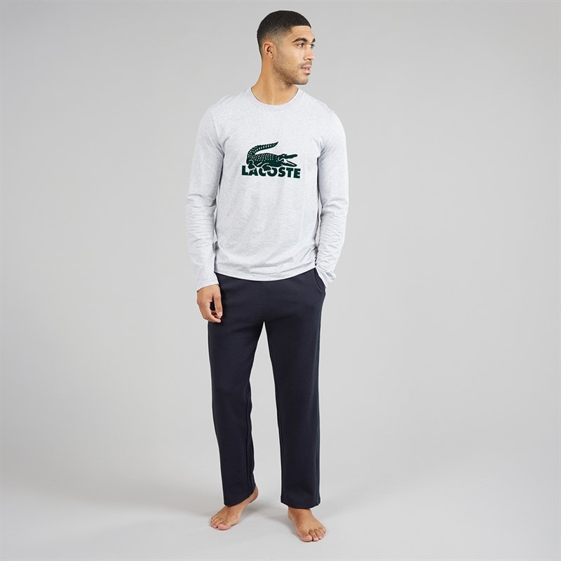 Lacoste Mens Lounge Pants Navy Blue/Green - Image 4