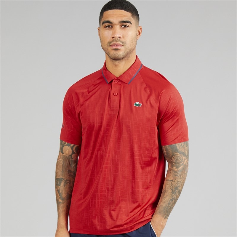 Lacoste Mens On Court Polo Shirt Rouge - Image 1