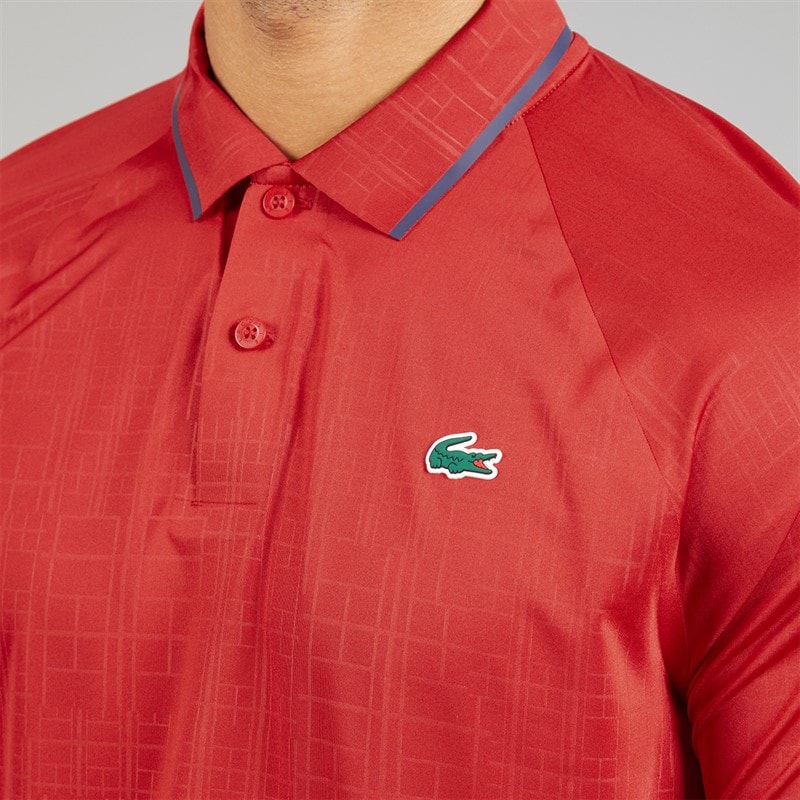 Lacoste Mens On Court Polo Shirt Rouge - Image 3