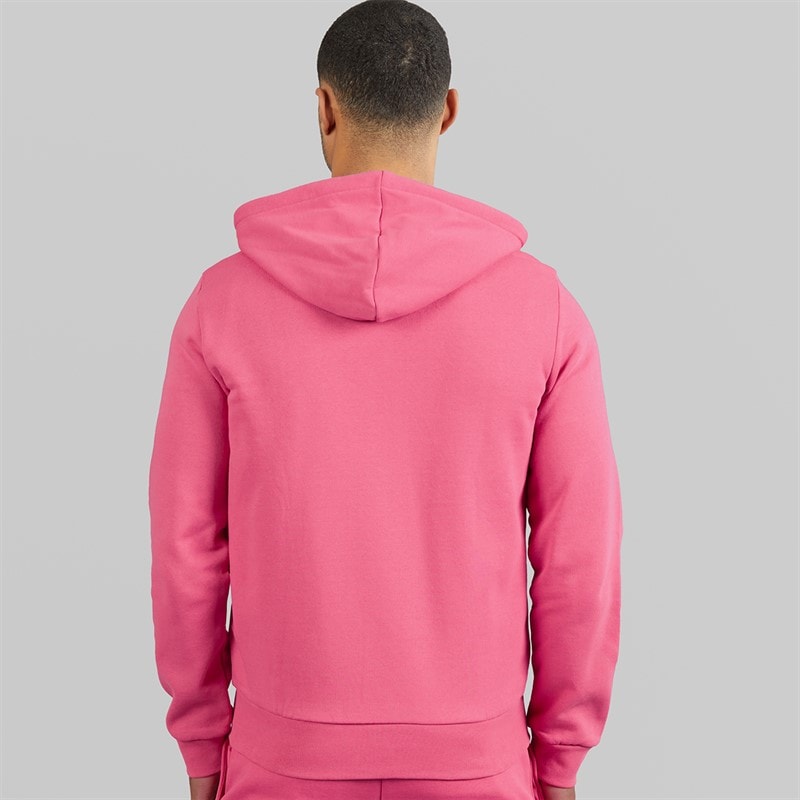Lacoste Mens Zip Through Fleece Hoodie Pink - Image 2