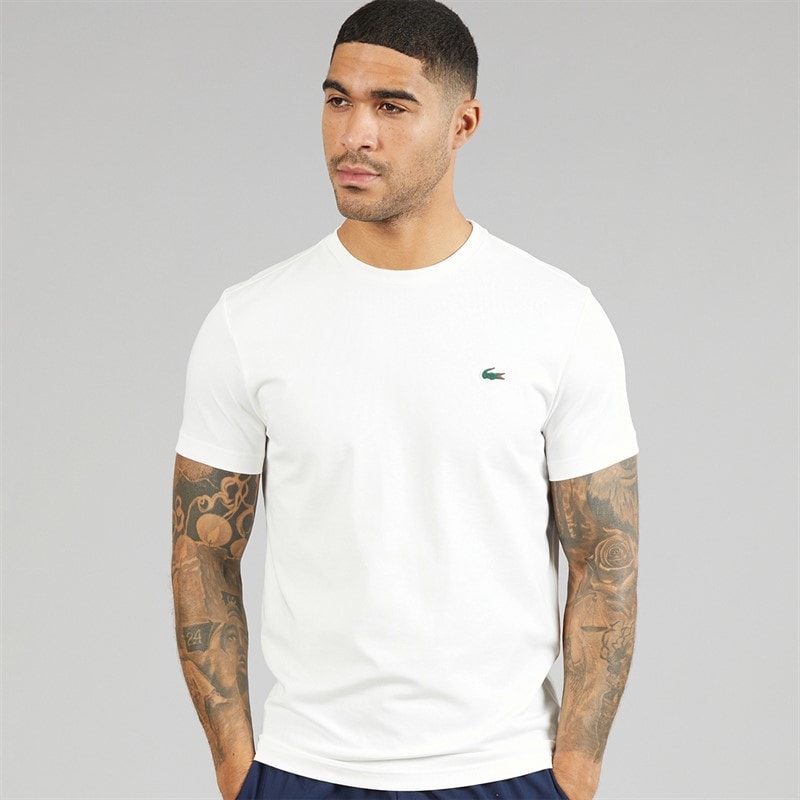 Lacoste Mens Tennis Heritage Print T-Shirt White - Image 2