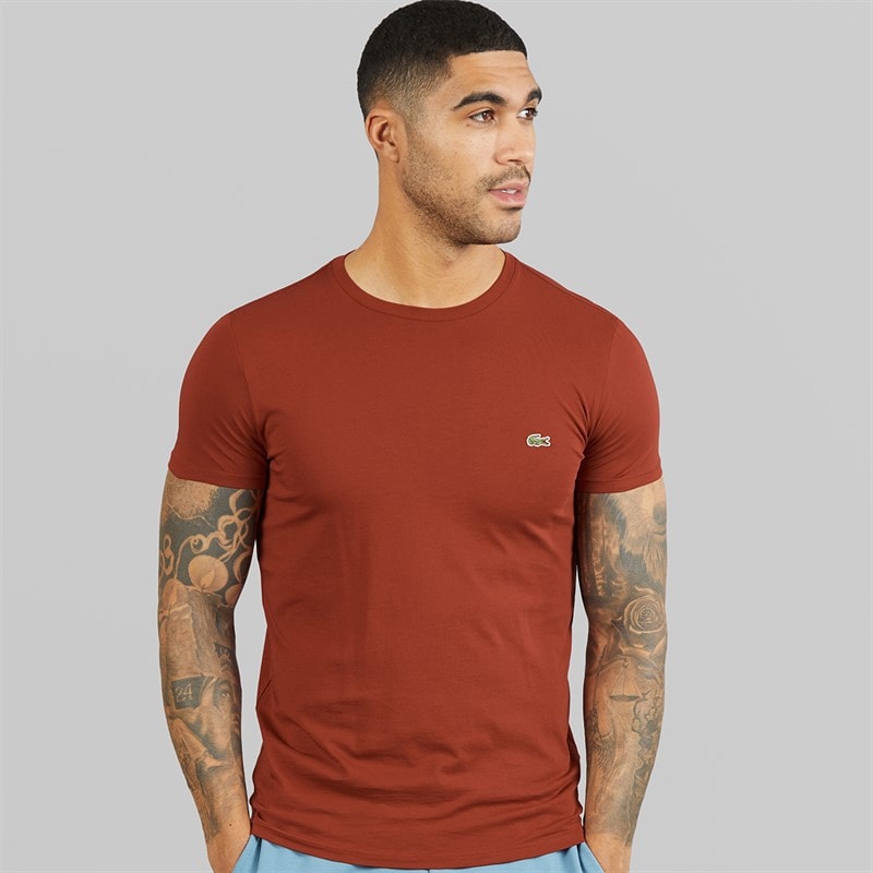 Lacoste Mens T-Shirt Copper Red - Image 1