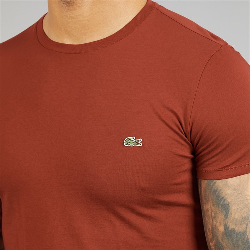 Lacoste Mens T-Shirt Copper Red - Image 3