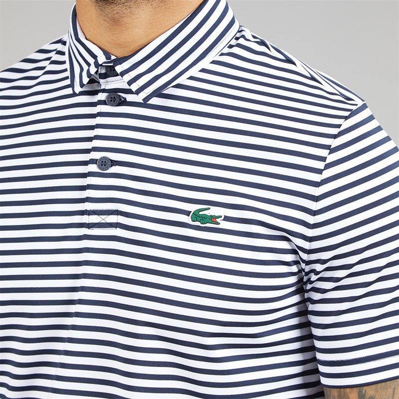 Lacoste Mens Regular Fit Polo Shirt Navy Blue/White - Image 3