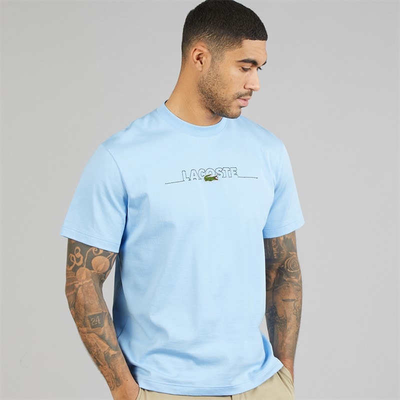 Lacoste Mens T-Shirt Pale Blue - Image 1