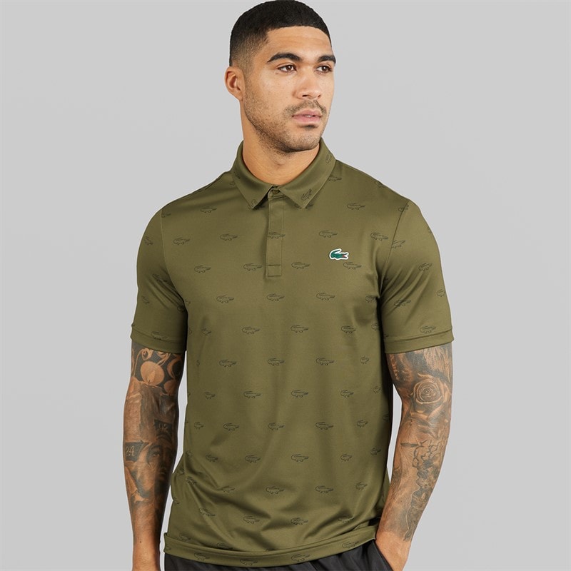Lacoste Mens Regular Fit Polo Shirt Khaki Green/Green - Image 1