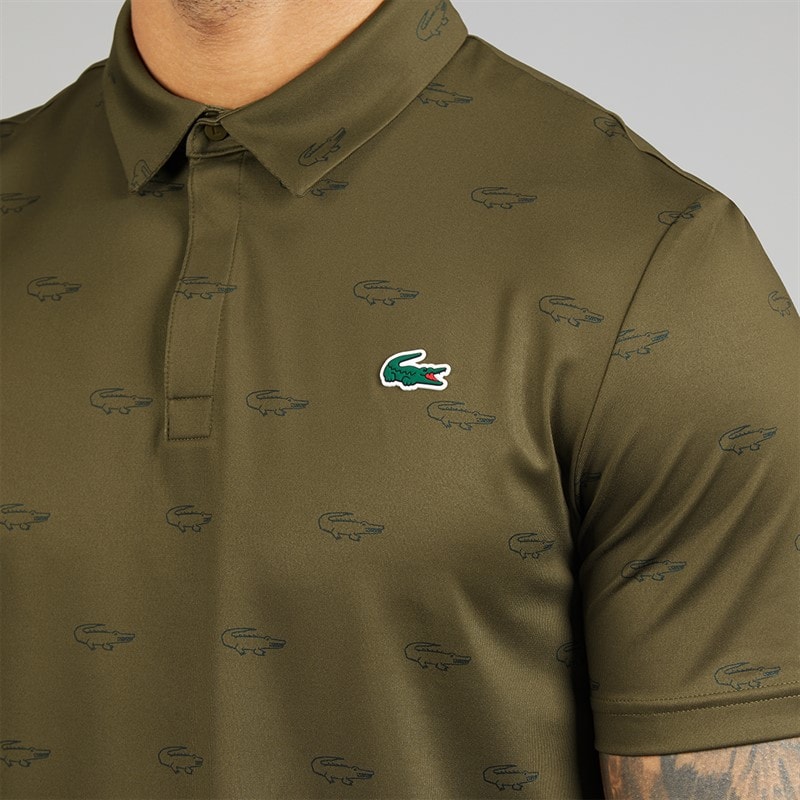 Lacoste Mens Regular Fit Polo Shirt Khaki Green/Green - Image 3