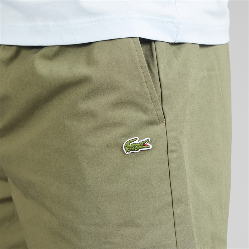 Lacoste Mens Relaxed Fit Cotton Shorts Khaki Green - Image 3