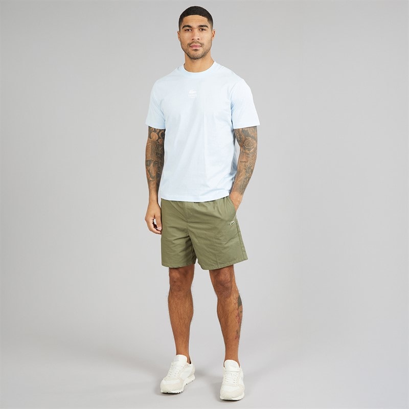 Lacoste Mens Relaxed Fit Cotton Shorts Khaki Green - Image 4