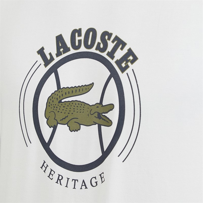Lacoste Mens Printed Pyjama Set White/Navy Blue - Image 5