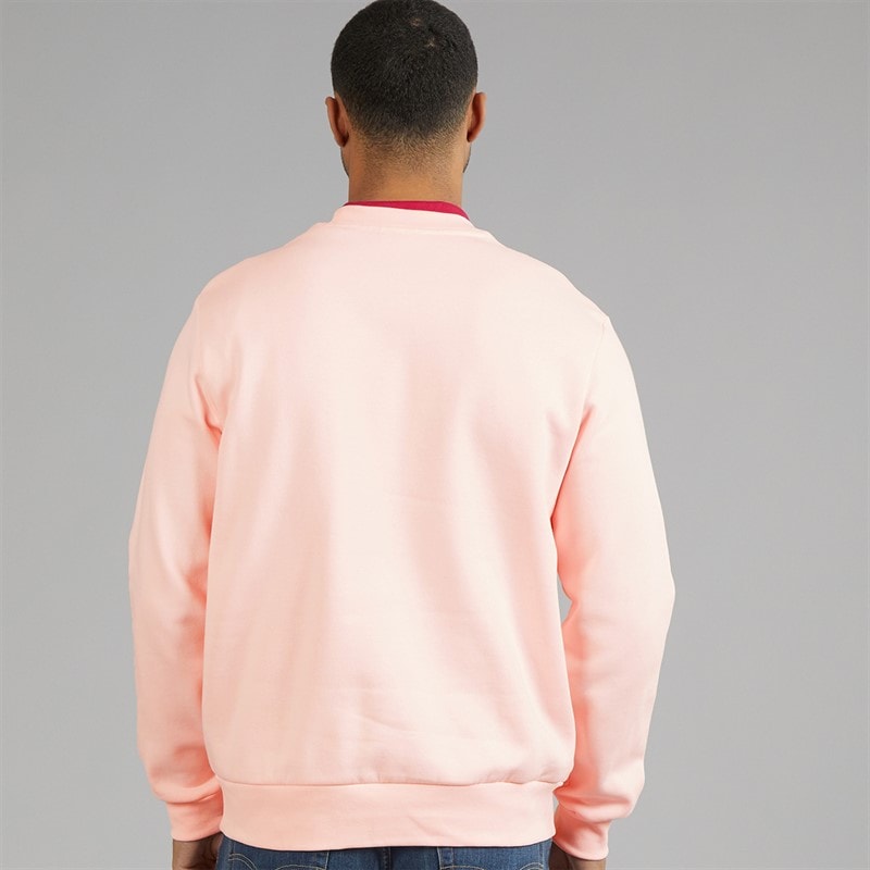 Lacoste Mens Fleece Crew Neck Sweatshirt Light Pink - Image 2