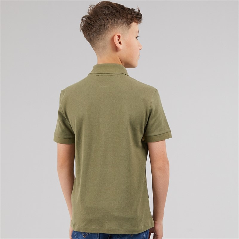 Lacoste Boys Polo Shirt Olive/Farine - Image 2