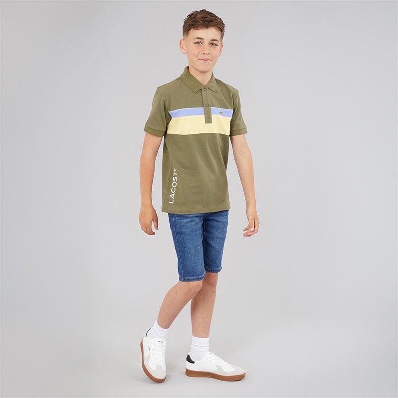 Lacoste Boys Polo Shirt Olive/Farine - Image 4