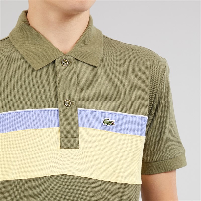 Lacoste Boys Polo Shirt Olive/Farine - Image 5
