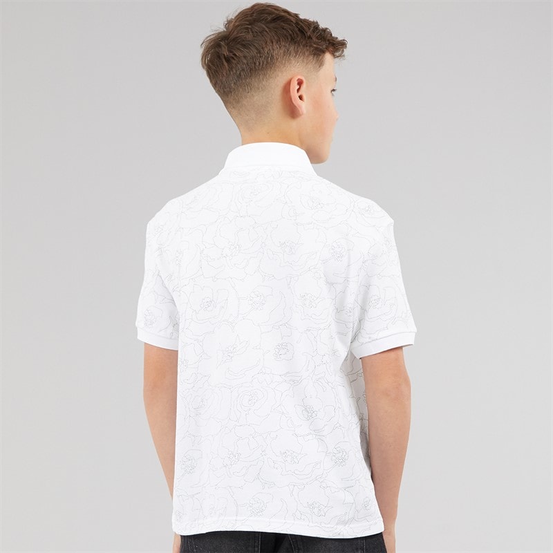 Lacoste Boys Polo Shirt Blanc/Multico - Image 2