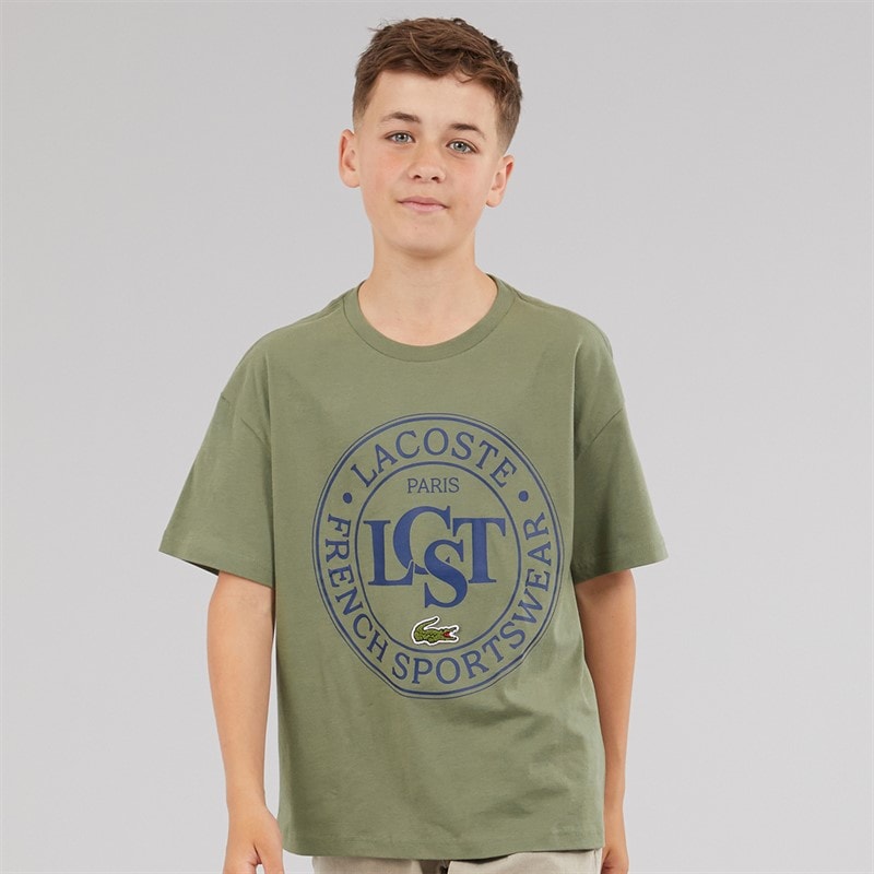 Lacoste Boys T-Shirt Khaki Kaki - Image 3