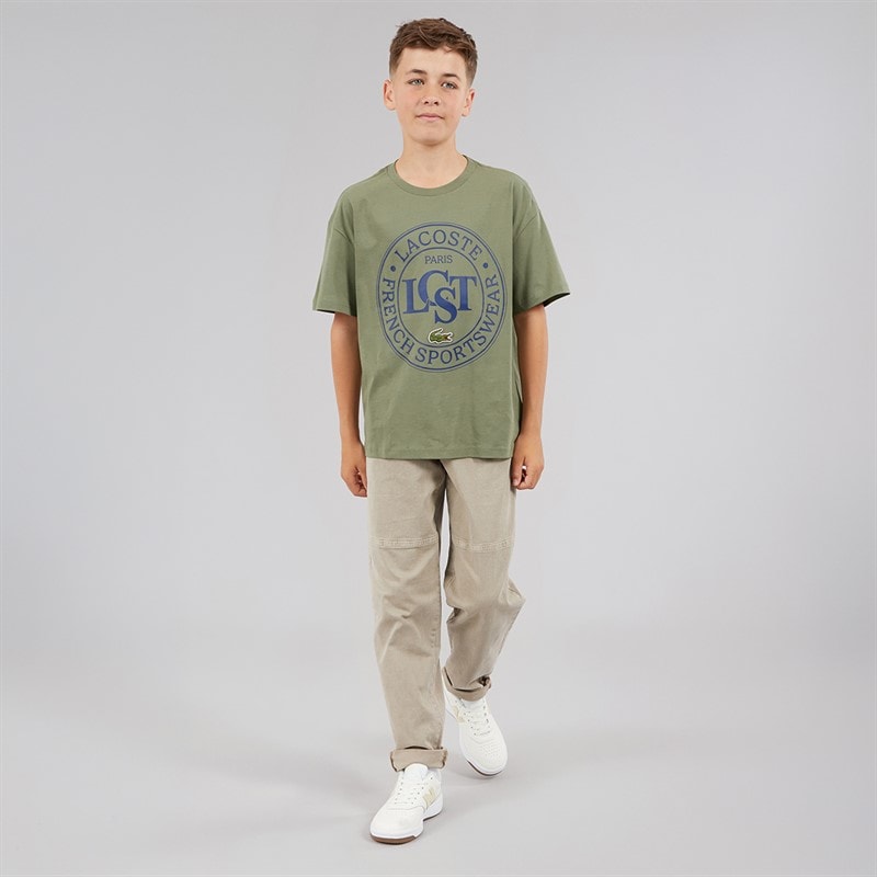 Lacoste Boys T-Shirt Khaki Kaki - Image 4