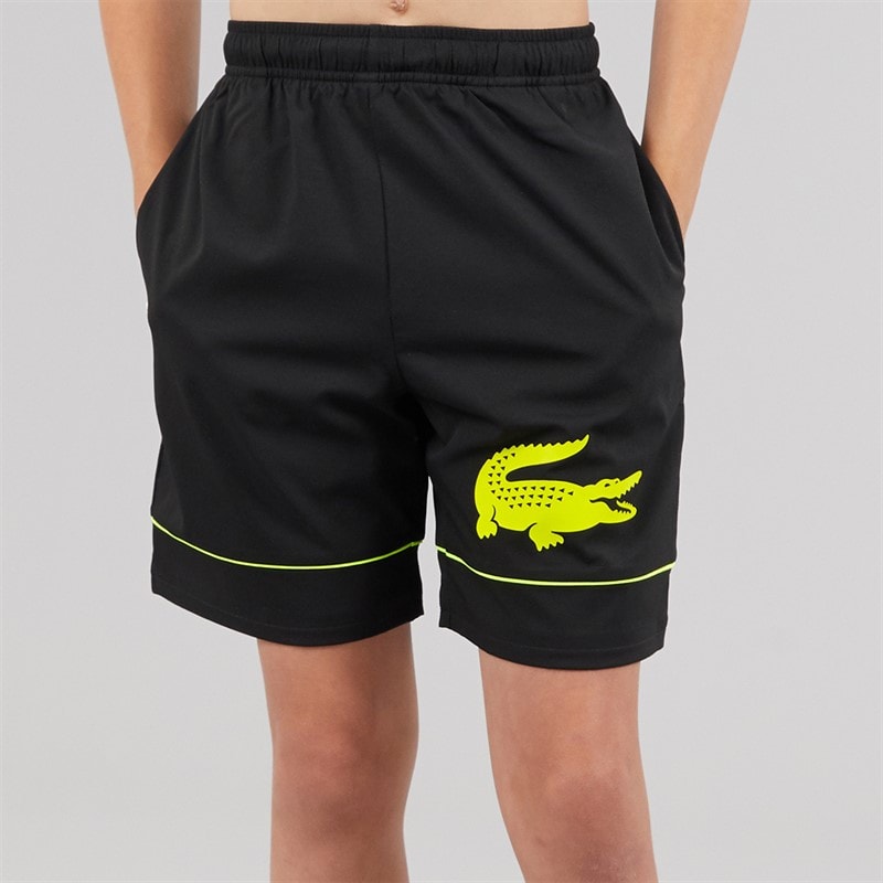 Lacoste Boys Shorts Noir/Jaune Fluo - Image 3