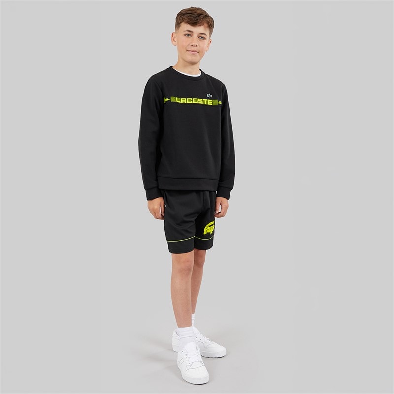 Lacoste Boys Shorts Noir/Jaune Fluo - Image 4