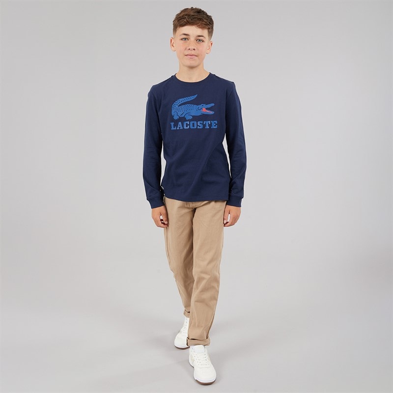 Lacoste Boys Long Sleeve T-Shirt Marine - Image 4