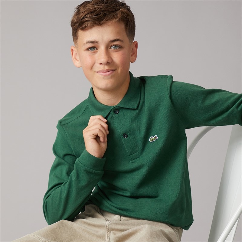 Lacoste Boys Long Sleeve Polo Shirt Vert