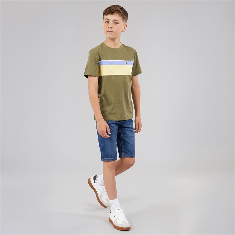Lacoste Boys T-Shirt Olive/Farine - Image 4
