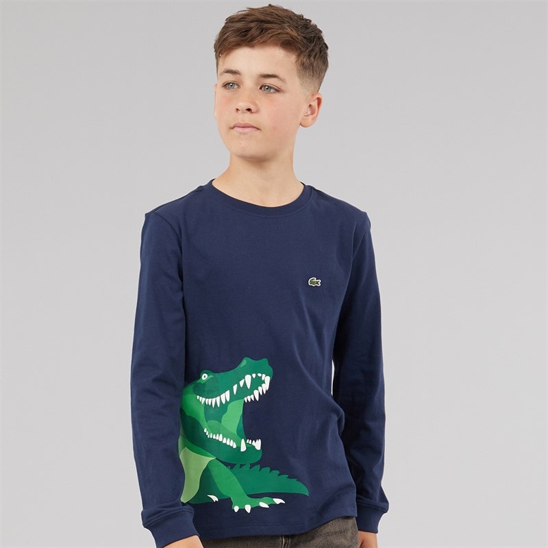 Lacoste Boys Long Sleeve T-Shirt Marine