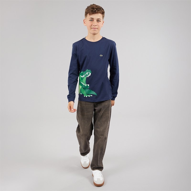 Lacoste Boys Long Sleeve T-Shirt Marine - Image 4
