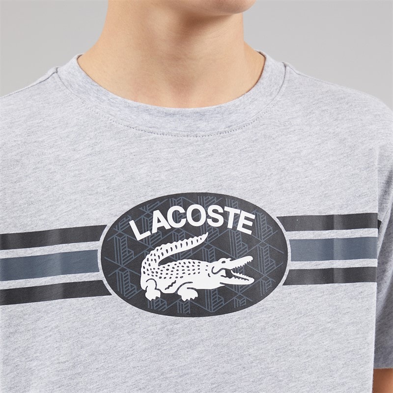Lacoste Boys T-Shirt Argent Chine - Image 3