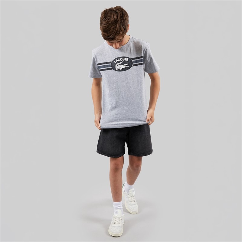 Lacoste Boys T-Shirt Argent Chine - Image 4