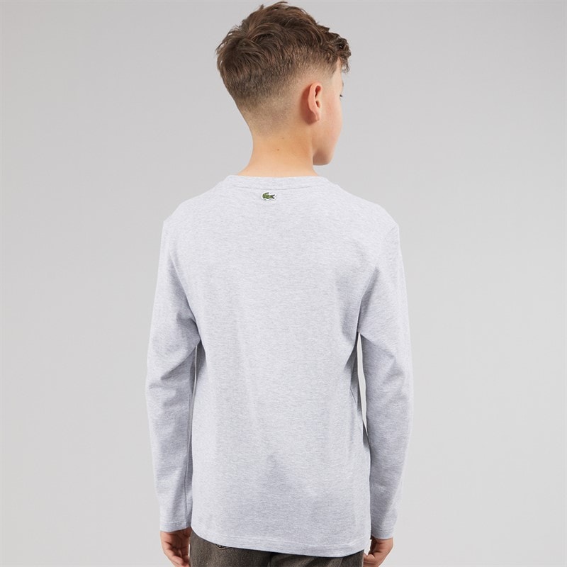 Lacoste Boys Long Sleeve T-Shirt Argent Chine - Image 2