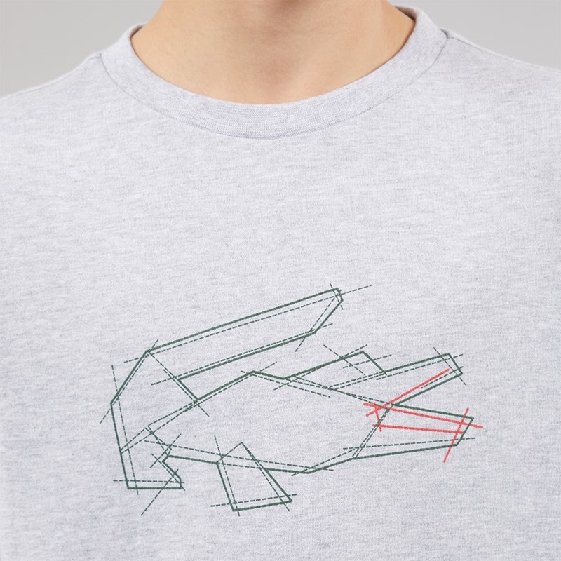 Lacoste Boys Long Sleeve T-Shirt Argent Chine - Image 3