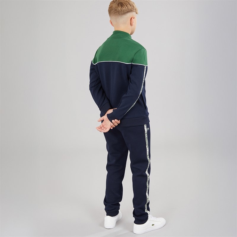 Lacoste Boys Grid Tapered Track Tracksuit Marine - Image 2