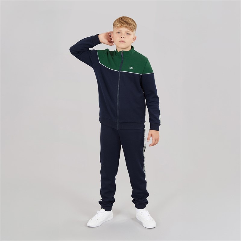 Lacoste Boys Grid Tapered Track Tracksuit Marine - Image 4