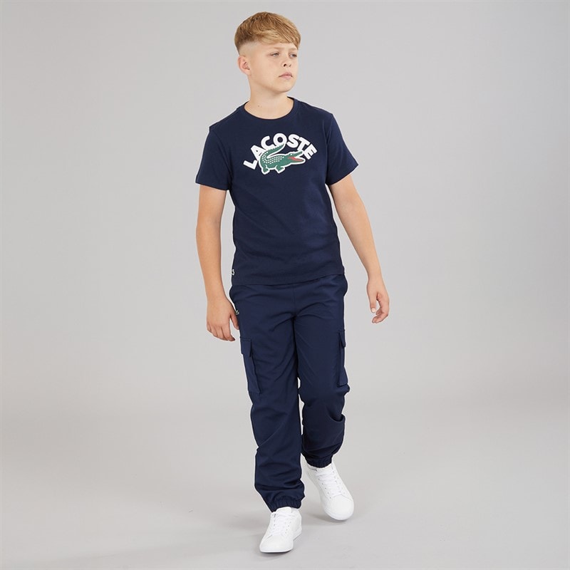 Lacoste Boys Wordmark Croc T-Shirt Marine - Image 3