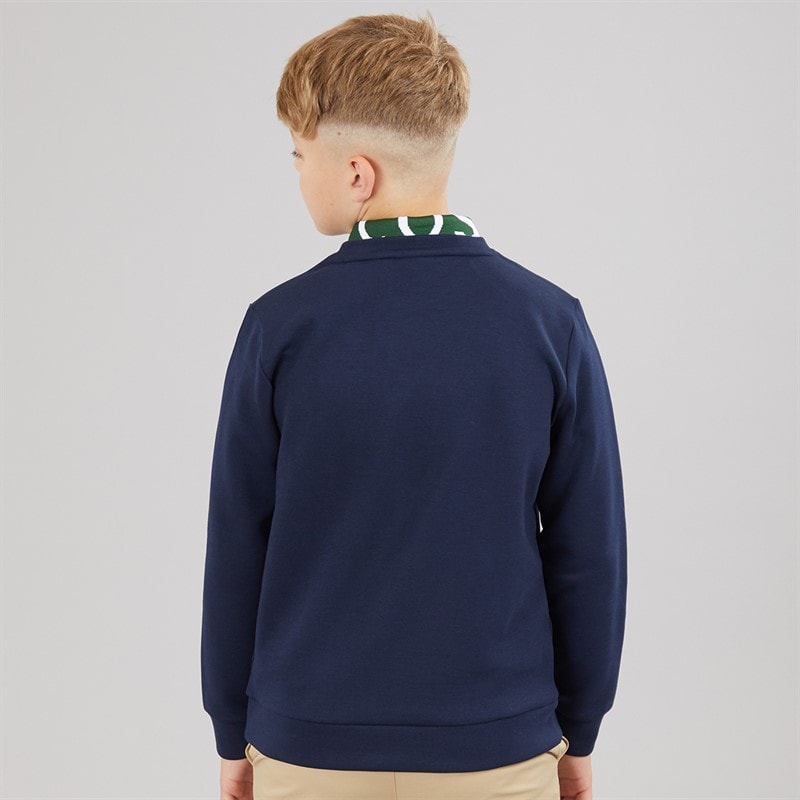 Lacoste Boys Grid Sweatshirt Marine - Image 2