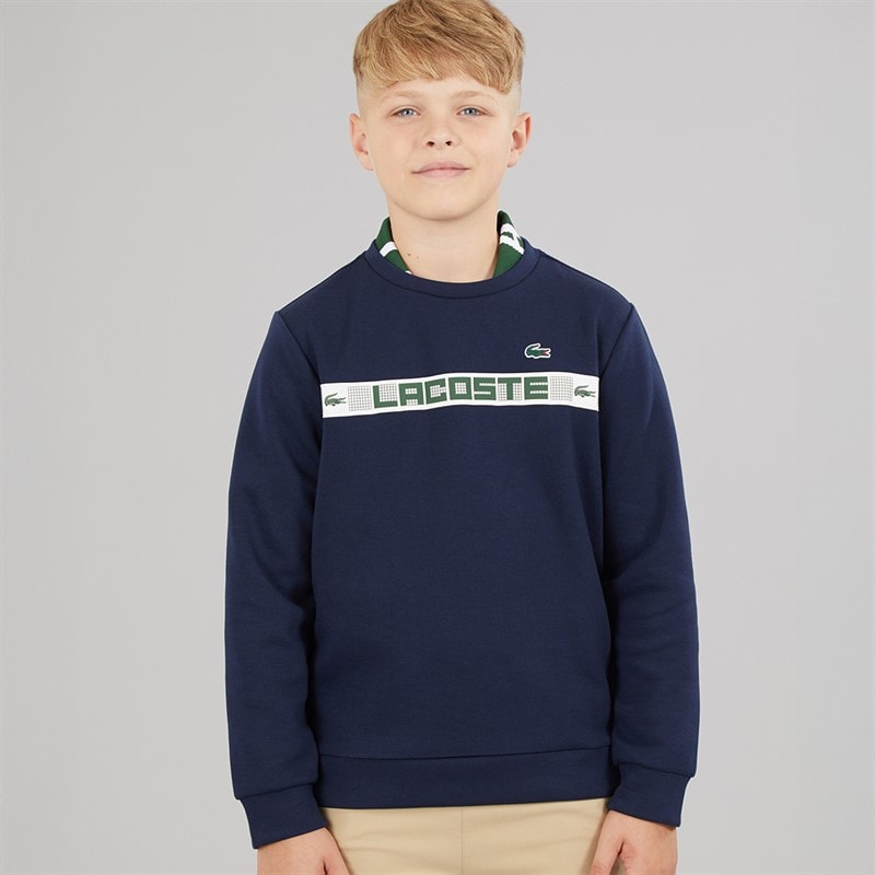Lacoste Boys Grid Sweatshirt Marine - Image 3