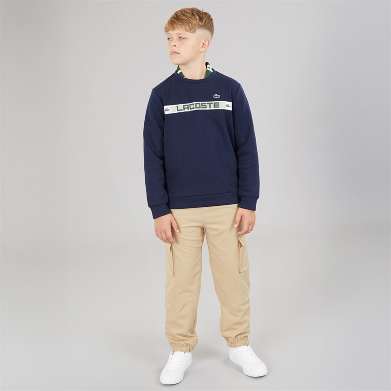 Lacoste Boys Grid Sweatshirt Marine - Image 4