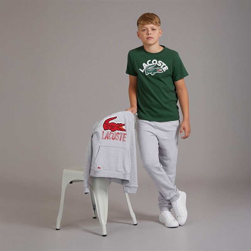 Lacoste Boys Wordmark Croc T-Shirt Vert - Image 3