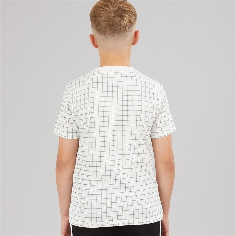 Lacoste Boys Grid T-Shirt Farine - Image 2