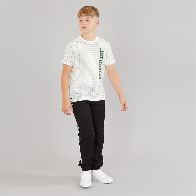 Lacoste Boys Grid T-Shirt Farine - Image 4