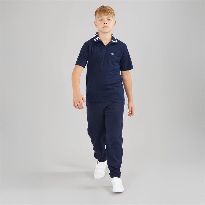 Lacoste Boys Jacquard Polo Shirt Marine - Image 3