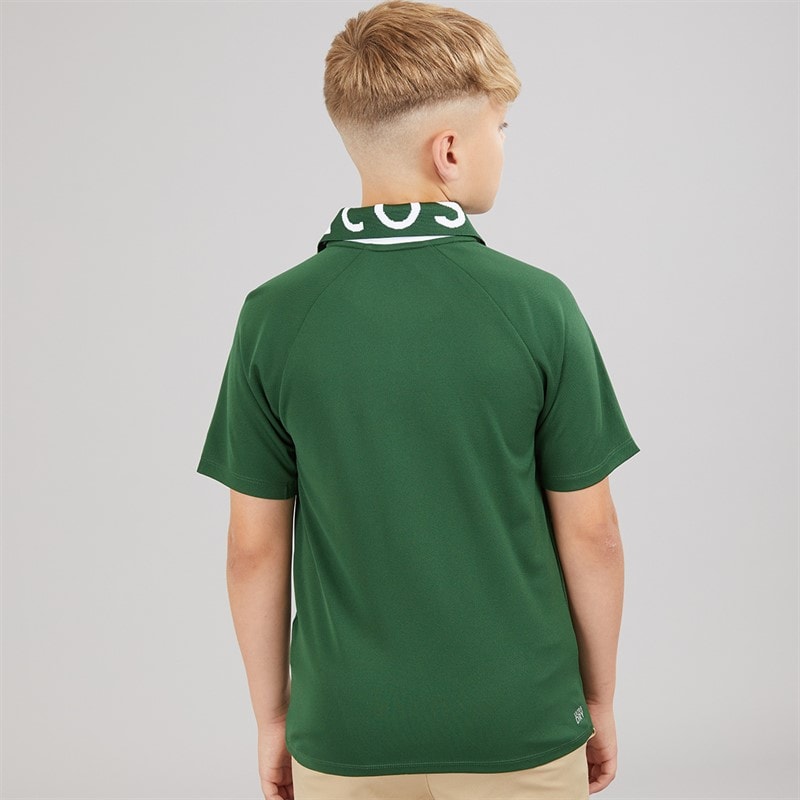 Lacoste Boys Jacquard Polo Shirt Vert - Image 2