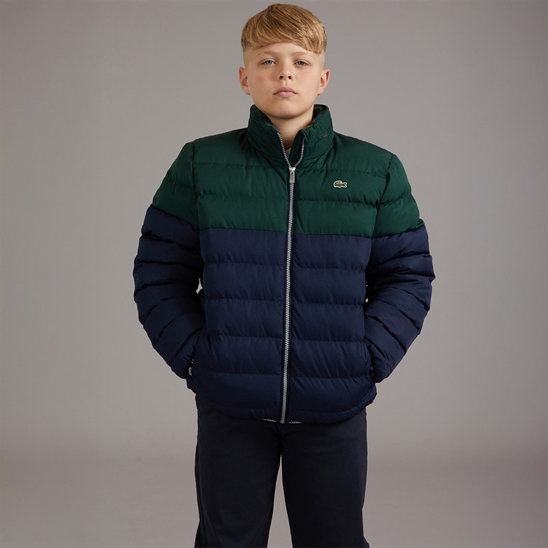 Lacoste Boys Colourblock Puffer Jacket Sinople - Image 3