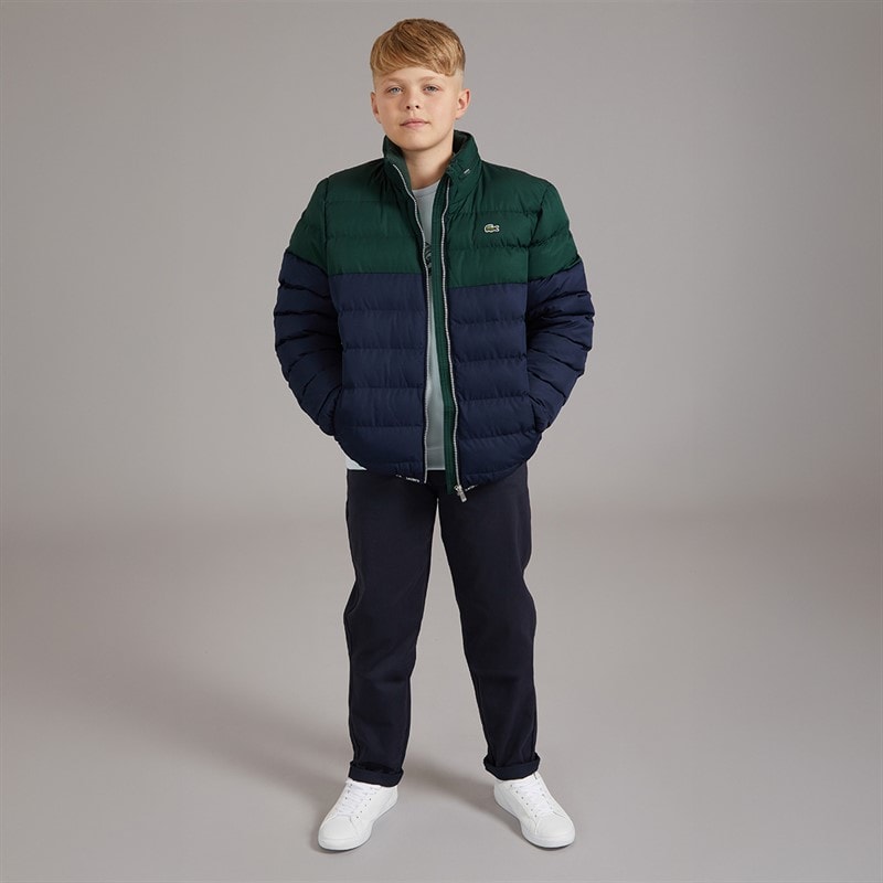 Lacoste Boys Colourblock Puffer Jacket Sinople - Image 4