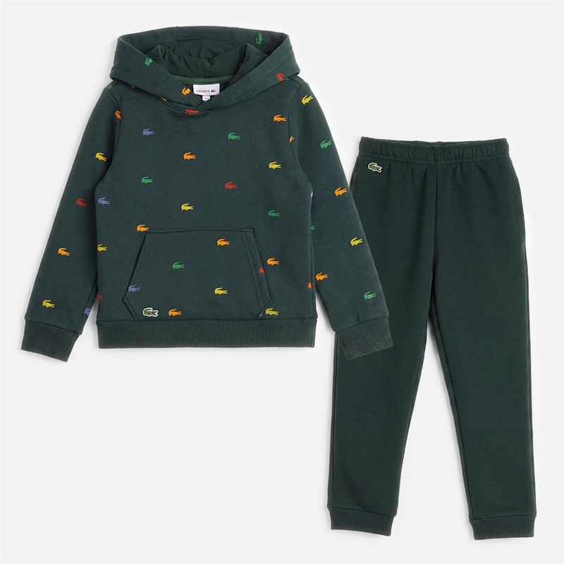 Lacoste Boys Hoodie And Joggers Tracksuit Sinople