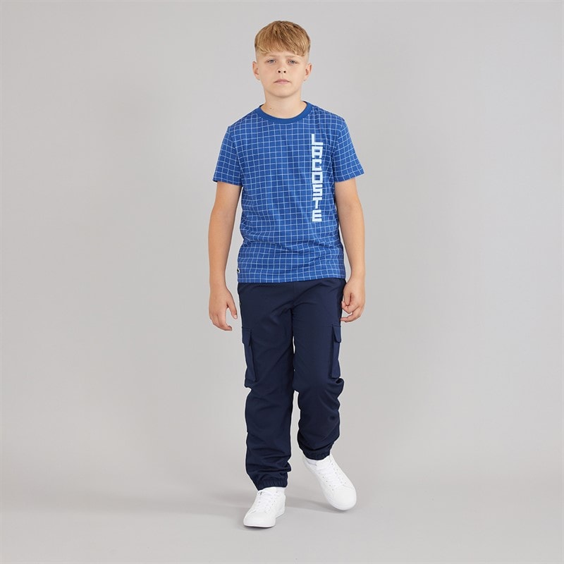 Lacoste Boys Grid T-Shirt Bleu France - Image 3