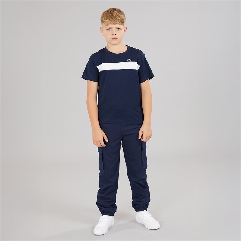 Lacoste Boys Stripe Croc T-Shirt Marine - Image 3