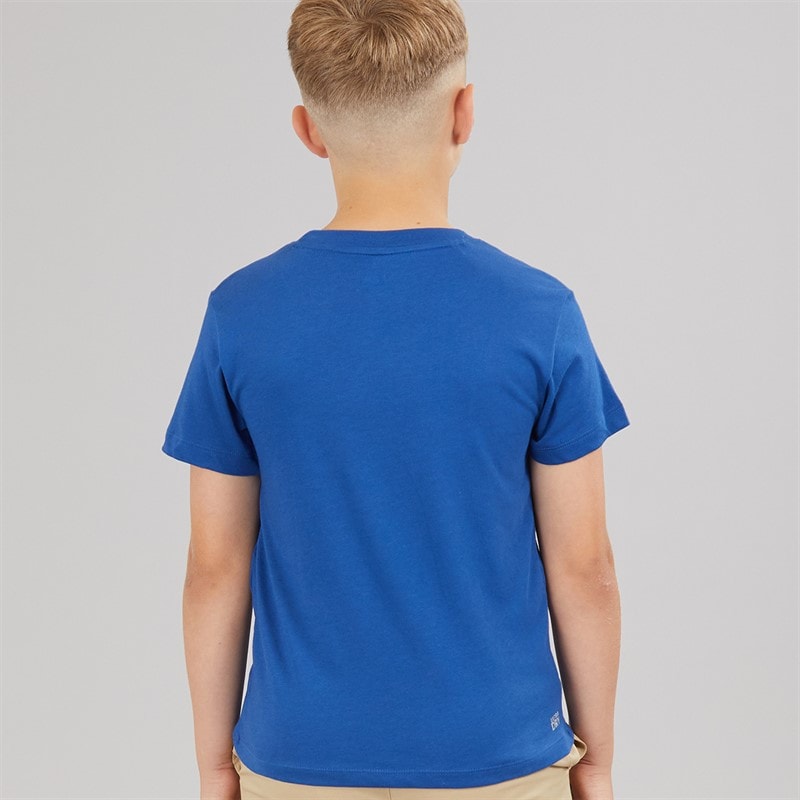 Lacoste Boys Wordmark Croc T-Shirt Bleu France - Image 2