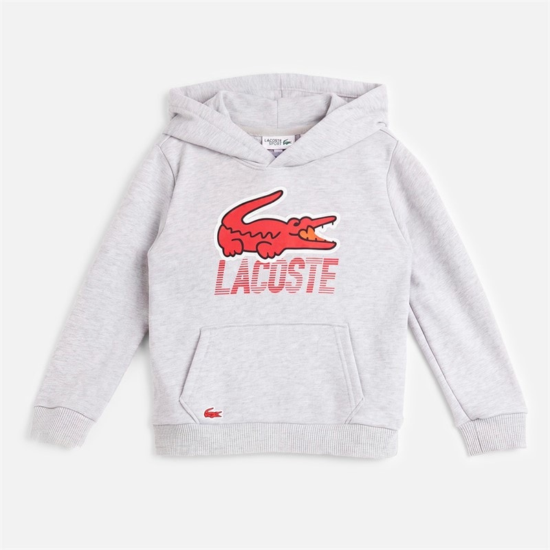 Lacoste Boys French Terry Hoodie And Joggers Tracksuit Argent Chine Heather - Image 2